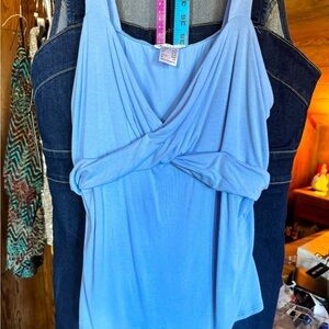 “Venus Blue Twist Front Tank Top – Women’s M, Stretchy Casual.